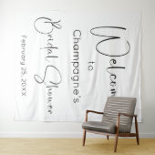 Modernes Script-Brautparty - Willkommen im Hinterg Wandteppich (Beispiel (Horizontal))