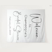 Modernes Script-Brautparty - Willkommen im Hinterg Wandteppich (Vorderseite (Horizontal))