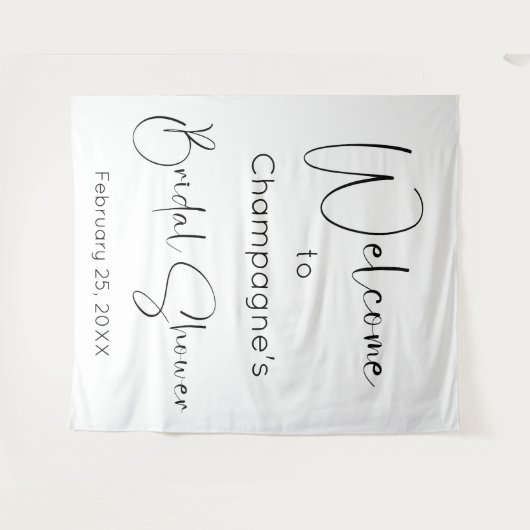 Modernes Script-Brautparty - Willkommen im Hinterg Wandteppich (Vorderseite (Horizontal))