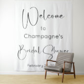 Modernes Script-Brautparty - Willkommen im Hinterg Wandteppich (Beispiel)