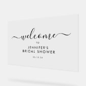 Modernes Script-Brautparty Willkommen Schwarz Acrylschild (Winkel)