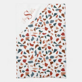 Modernes Script Brown Muster Geschirrtuch (Vertikal)