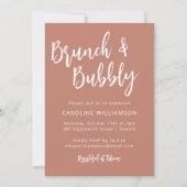 Modernes Script Brunch Bubbly Dusche Terracotta Einladung (Vorderseite)