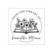 Modernes Script-Buchzeichen, Wilde Blume Buch Gummistempel (Prägung)