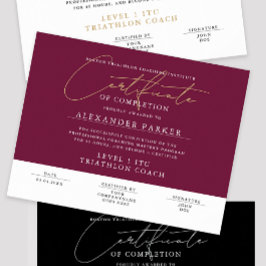 Modernes Script Burgundy Zertifikat Graduate Poster