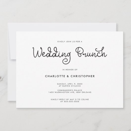 Modernes Script Burnt Orange Post Wedding Brunch Einladung (Vorderseite)