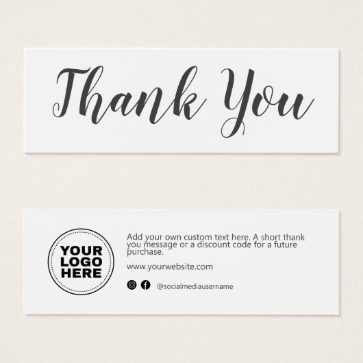 Modernes Script-Business-Logo Danke Einlegen der K (Vorne & Hinten)