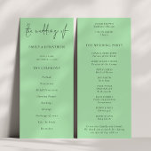 Modernes Script Caledon Green Wedding Programm