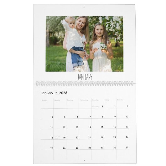 Modernes Script Calendar Family Erinnerungen Multi Kalender (Jan 2026)