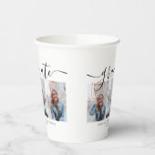 Modernes Script Calligraphy Abschluss 3 Foto Pappbecher (Links)