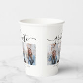 Modernes Script Calligraphy Abschluss 3 Foto Pappbecher (Rechts)