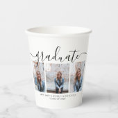 Modernes Script Calligraphy Abschluss 3 Foto Pappbecher (Vorderseite)