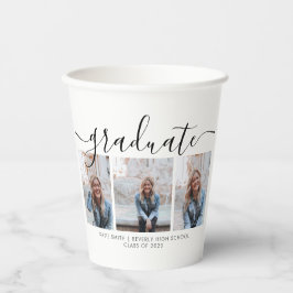 Modernes Script Calligraphy Abschluss 3 Foto Pappbecher