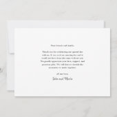 Modernes Script Calligraphy Foto Wedding Dankeskarte (Rückseite)