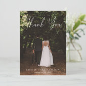 Modernes Script Calligraphy Foto Wedding Vielen Da Einladung (Stehend Vorderseite)