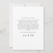 Modernes Script Calligraphy Foto Wedding Vielen Da Einladung (Rückseite)
