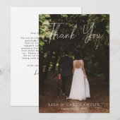 Modernes Script Calligraphy Foto Wedding Vielen Da Einladung (Vorne/Hinten)