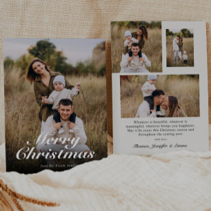 Modernes Script Calligraphy Full Foto Feiertagskarte