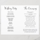 Modernes Script Calligraphy Mr & Mrs. Wedding Prog (Rückseite)