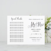 Modernes Script Calligraphy Mr & Mrs. Wedding Prog (Stehend Vorderseite)