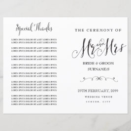 Modernes Script Calligraphy Mr & Mrs. Wedding Prog