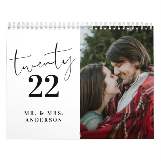 Modernes Script Calligraphy Newly Wed Foto Kalender (Titelbild)