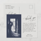 Modernes Script Calligraphy Wedding Foto Vielen Da Postkarte (Vorne/Hinten)