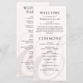 Modernes Script Champagne Ampersand Hochzeitsprogr (Vorne/Hinten)