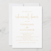 Modernes Script Champagne Gold Probe Dinner Einladung (Vorderseite)