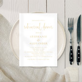 Modernes Script Champagne Gold Probe Dinner Einladung