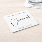 Modernes Script Cheers Brautparty Rechteckiger Pappuntersetzer (angewinkelt)