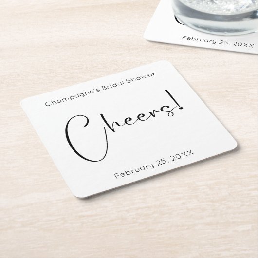 Modernes Script Cheers Brautparty Rechteckiger Pappuntersetzer (angewinkelt)
