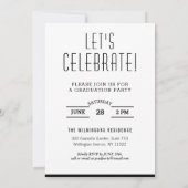 Modernes Script Chic Typ Foto Trendy Abschluss Einladung (Rückseite)