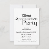 Modernes Script-Client-Wertzuwachs Party dankbar Einladung (Vorderseite)