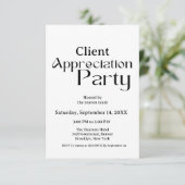 Modernes Script-Client-Wertzuwachs Party dankbar Einladung (Stehend Vorderseite)
