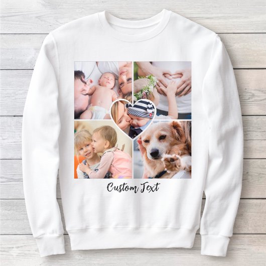 Modernes Script-Collage Herz mit benutzerdefiniert Sweatshirt