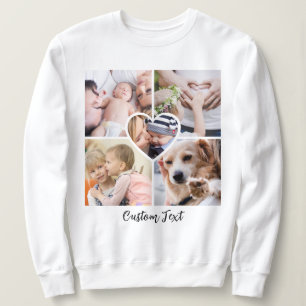 Modernes Script-Collage Herz mit benutzerdefiniert Sweatshirt