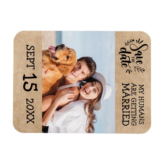 Modernes Script Couple Foto Hochzeit speichern das Magnet (Horizontal)