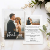Modernes Script Custom 2 Wedding Fotos Dankeskarte