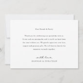 Modernes Script Custom 3 Foto Hochzeit Dankeskarte (Rückseite)