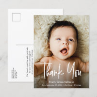 Modernes Script Custom Foto Birth Stat Babydusche