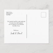 Modernes Script Custom Foto Birth Stat Babydusche Postkarte (Rückseite)