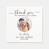 Modernes Script Custom Foto Danke Pet Wedding Serviette (Vorderseite)