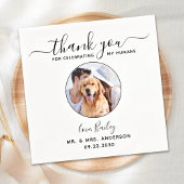 Modernes Script Custom Foto Danke Pet Wedding Serviette