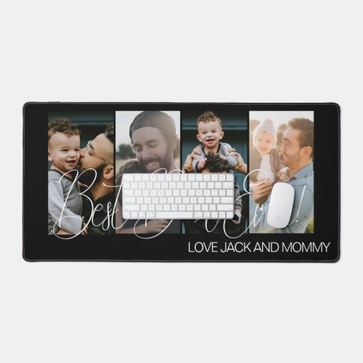 Modernes Script Custom Four Foto Vathday Schreibtischunterlage (Tastatur & Maus)