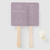 Modernes Script-Dusty Lavender Wedding Programm Fächer (Vorne und Hinten)