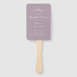 Modernes Script-Dusty Lavender Wedding Programm Fächer