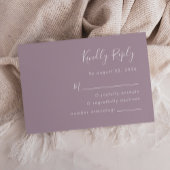 Modernes Script Dusty Lavender Wedding RSVP Karte