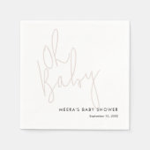 Modernes Script Dusty Pink Oh Baby Dusche Serviette (Vorderseite)