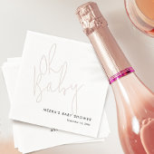 Modernes Script Dusty Pink Oh Baby Dusche Serviette